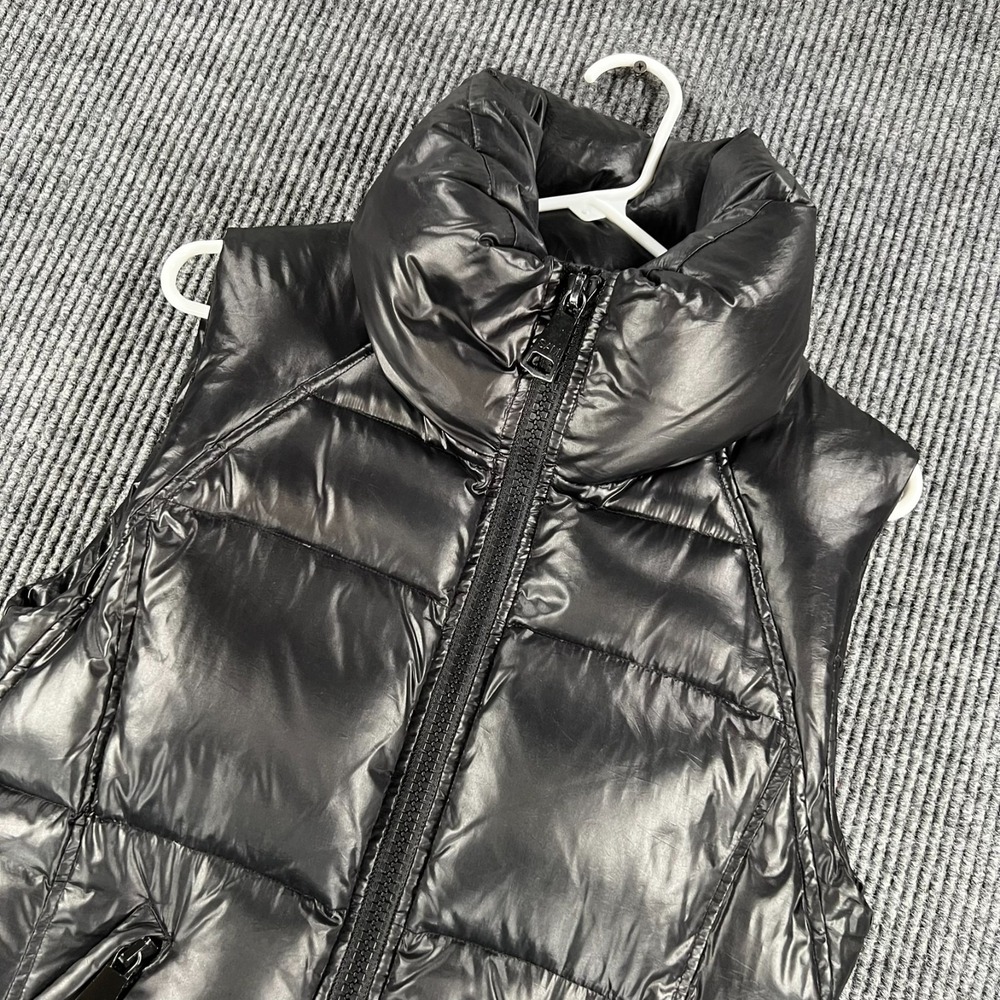 SAM New York Puffer Coat Jacket Womens Medium Black Sleeveless Full Zip
